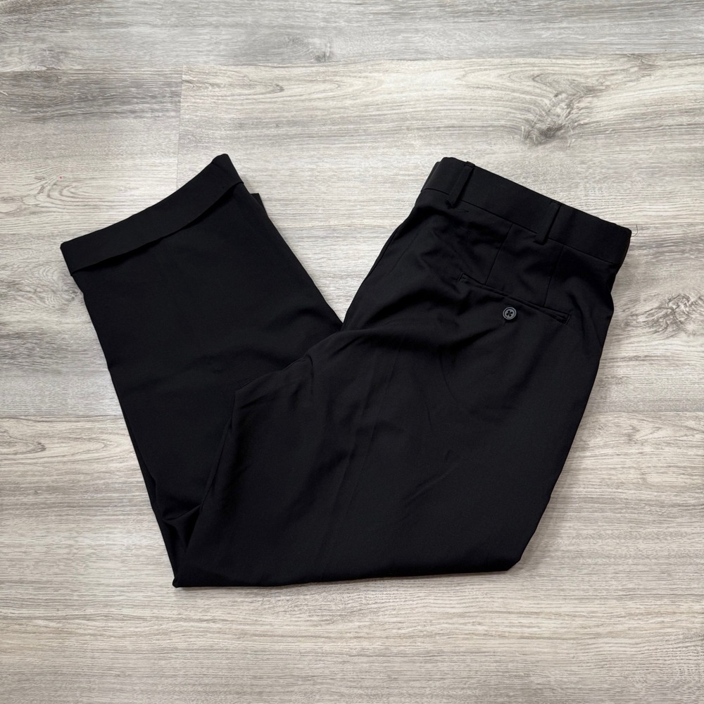 Arrow Mens‎ Black Pleated Cuffed Dress Pants Trousers Size 36x29